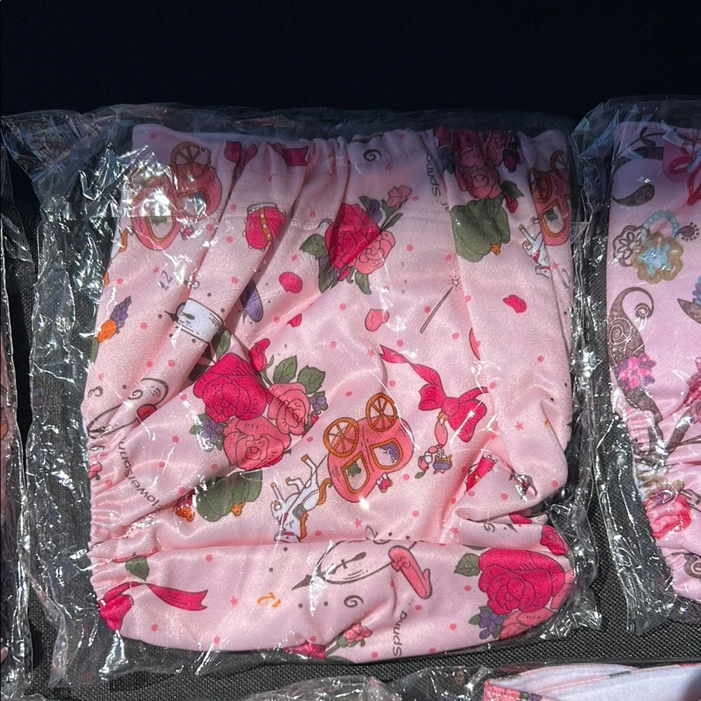 New Washable Reusable Colorful Baby Cloth Diapers Set Pink